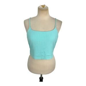 BP Soft Rib Knit Tank Top Aqua Blue Size Large